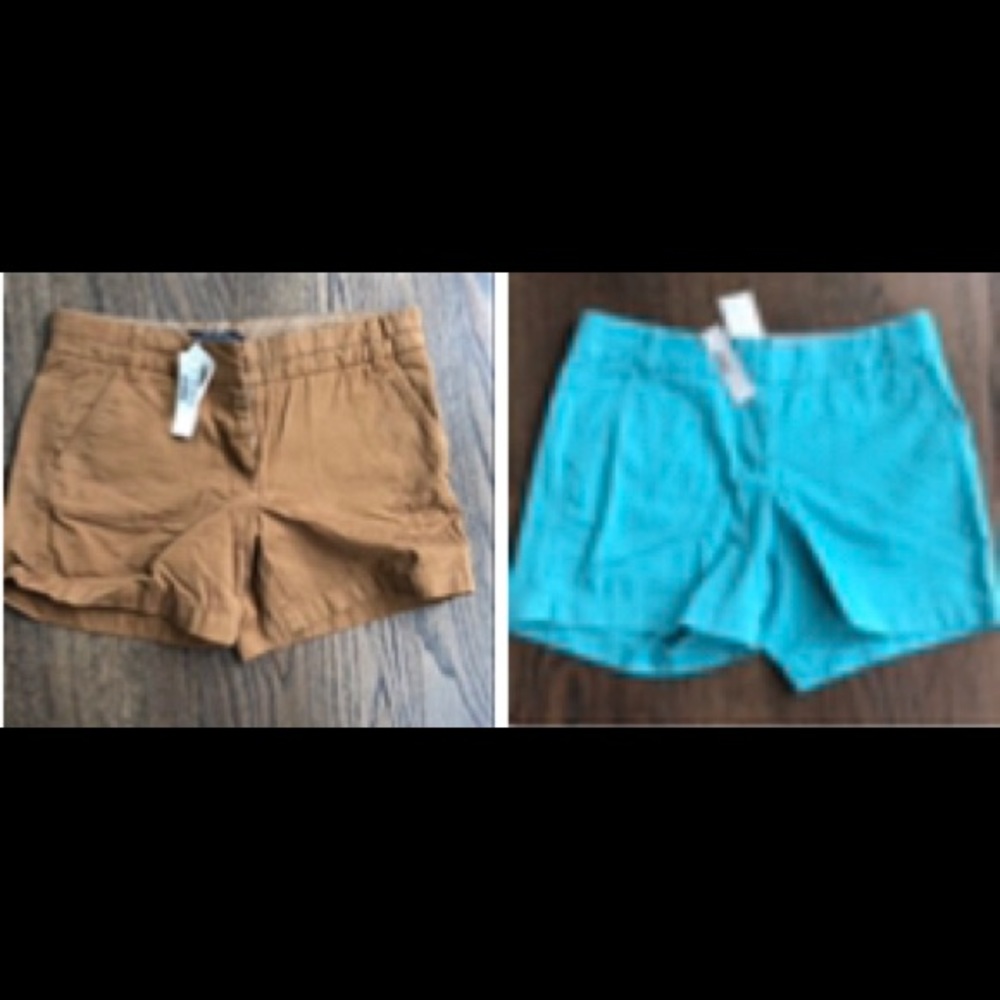 2pairs J. Crew 4” chino shorts